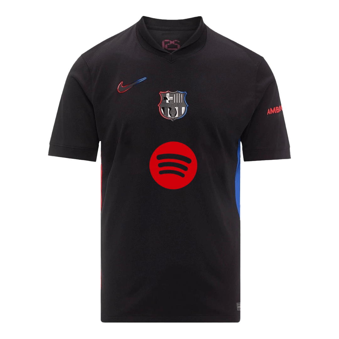 Barcelona Jersey Custom RAPHINHA #11 Soccer Jersey Away 2024/25 - UCL (Spotify Logo Without Text)