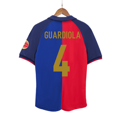 Barcelona Retro Jersey Custom GUARDIOLA #4 Soccer Jersey Home 1999/00 100th Anniversary