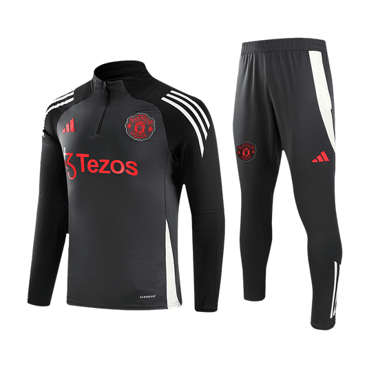 Kid's Manchester United Zipper Sweatshirt Kit(Top+Pants) 2024/25