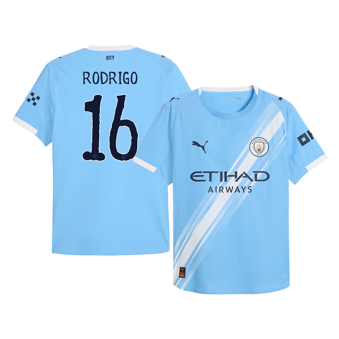 Player Version Manchester City Jersey Custom RODRIGO #16 Soccer Jersey Home 2025/26 - Club World Cup