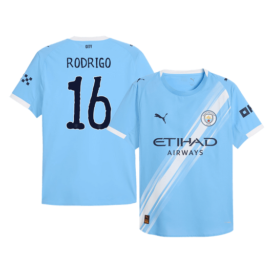 Player Version Manchester City Jersey Custom RODRIGO #16 Soccer Jersey Home 2025/26 - Club World Cup