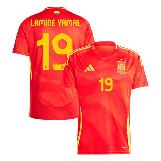 Authentic LAMINE YAMAL #19 Spain Home Soccer Jersey Euro 2024