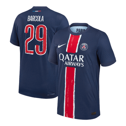 Player Version PSG Jersey Custom BARCOLA #29 Soccer Jersey Home 2024/25 - UCL