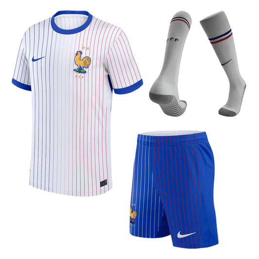 France Away Soccer Jersey Kit(Jersey+Shorts+Socks) Euro 2024