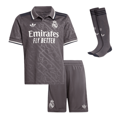 Kid's Real Madrid Third Away Soccer Jersey Kit (Shirt+Shorts+Socks) 2024/25