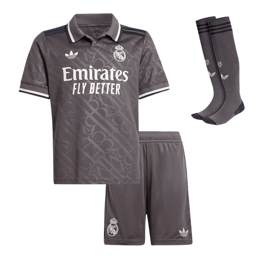 Kid's Real Madrid Third Away Soccer Jersey Kit (Shirt+Shorts+Socks) 2024/25