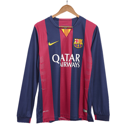 Retro 2014/15 Barcelona Home Long Sleeve Soccer Jersey