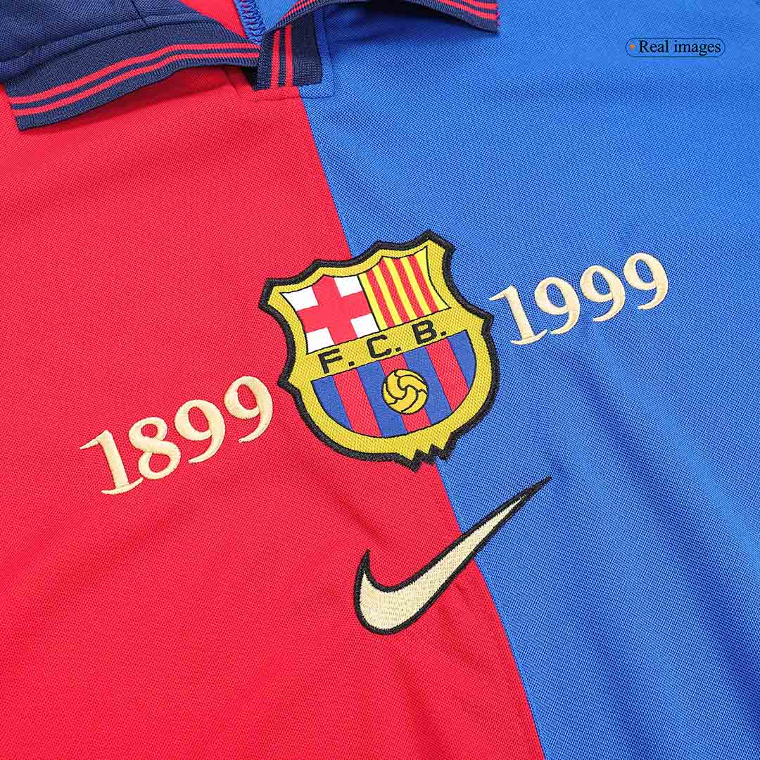 Retro 1999/00 Barcelona Home Long Sleeve Soccer Jersey