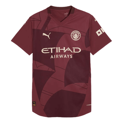 Authentic Manchester City Third Away Soccer Jersey 2024/25 Red