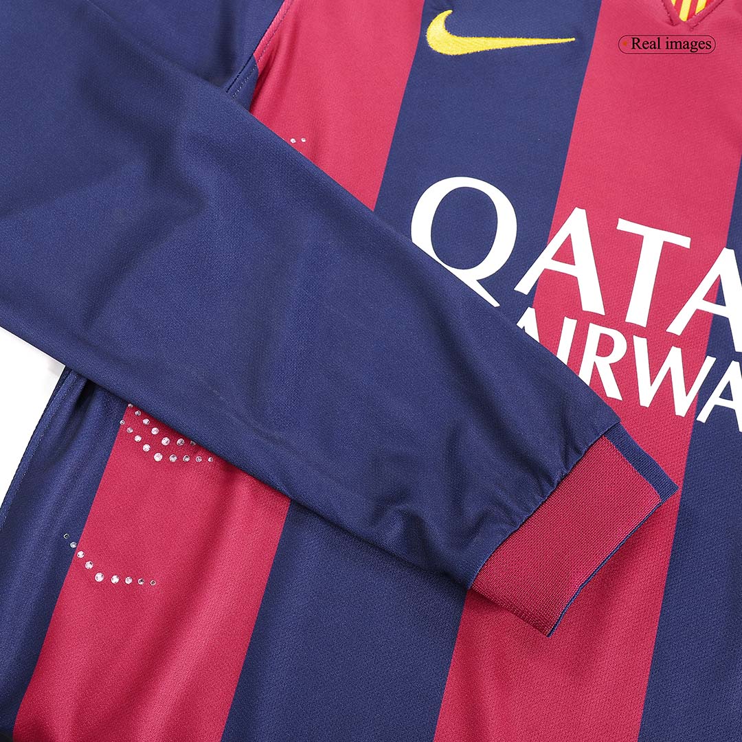 Retro 2014/15 Barcelona Home Long Sleeve Soccer Jersey