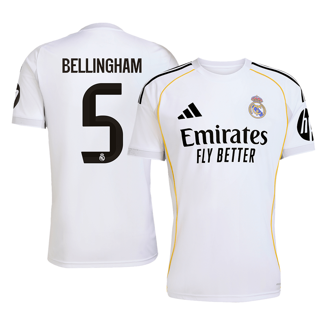 Real Madrid Jersey Custom BELLINGHAM #5 Soccer Jersey Home 2025/26