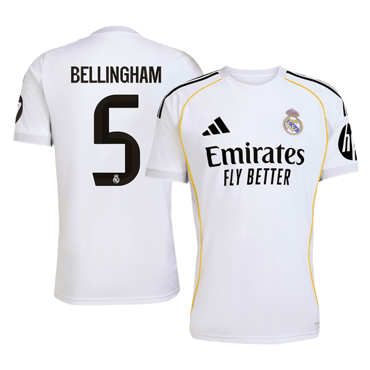Real Madrid Jersey Custom BELLINGHAM #5 Soccer Jersey Home 2025/26