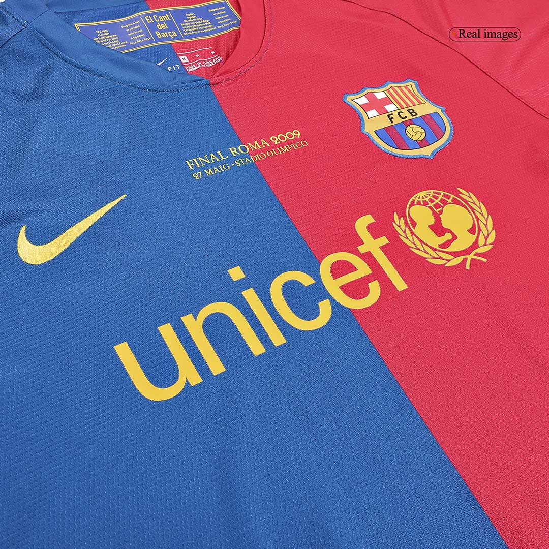 Retro 2008/09 Barcelona Home Long Sleeve Soccer Jersey - UCL Final