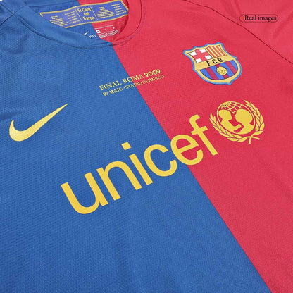 Retro 2008/09 Barcelona Home Long Sleeve Soccer Jersey - UCL Final