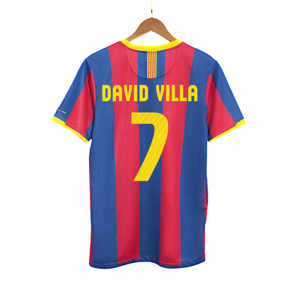 Barcelona Retro Jersey Custom DAVID VILLA #7 Soccer Jersey Home 2010/11