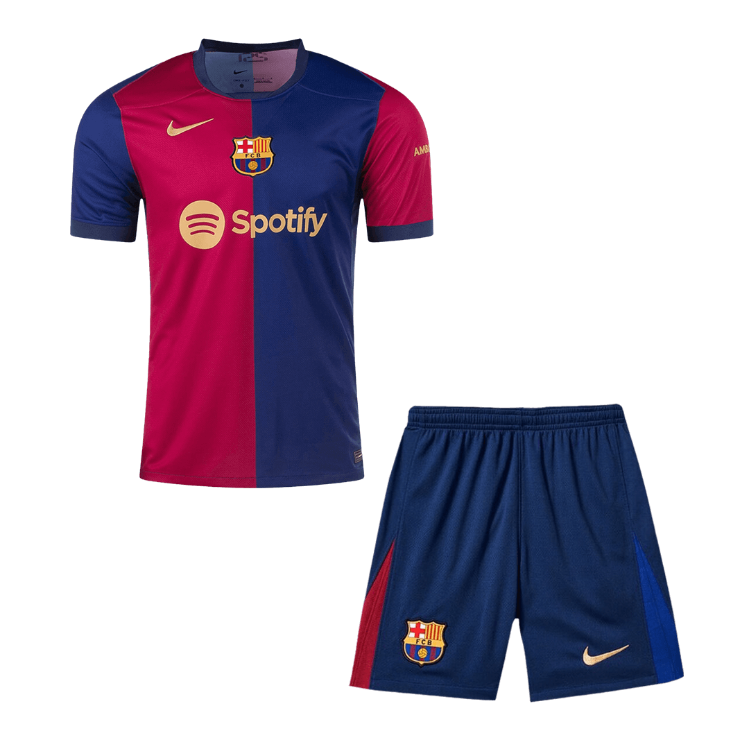 Barcelona Home Soccer Jersey Kit(Jersey+Shorts) 2024/25