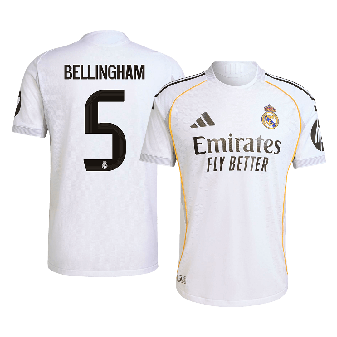 Player Version Real Madrid Jersey Custom BELLINGHAM #5 Soccer Jersey Home 2025/26