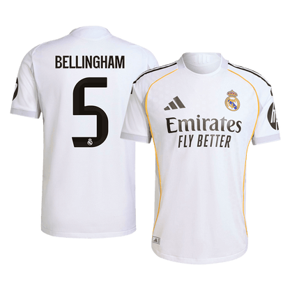 Player Version Real Madrid Jersey Custom BELLINGHAM #5 Soccer Jersey Home 2025/26