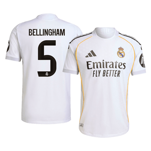 Player Version Real Madrid Jersey Custom BELLINGHAM #5 Soccer Jersey Home 2025/26