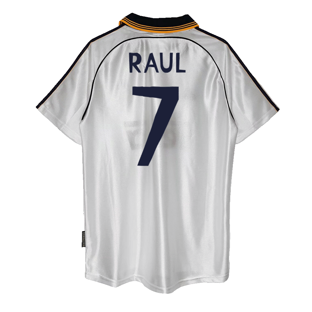 Real Madrid Retro Jersey Custom RAUL #7 Soccer Jersey Home 1998/00
