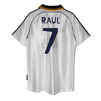 Real Madrid Retro Jersey Custom RAUL #7 Soccer Jersey Home 1998/00