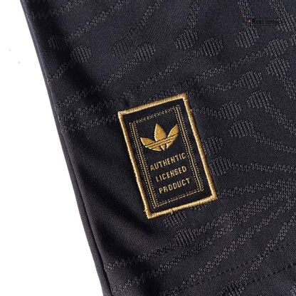 Authentic Mexico Third Away Long Sleeve Soccer Jersey Kit(Jersey+Shorts) 2025 Black - Gold Cup