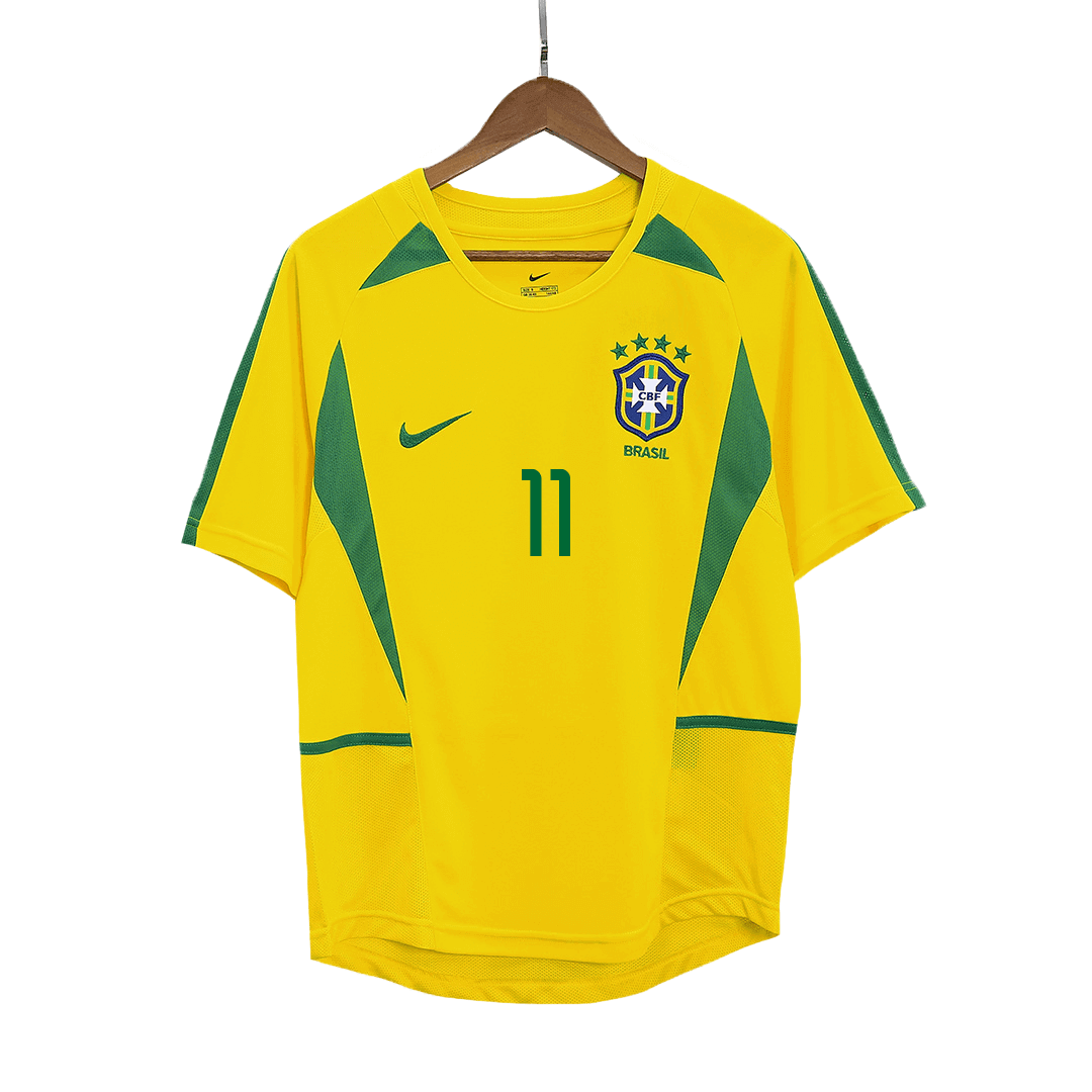 RONALDINHO #11 2002/2003 Brazil Home Retro Jersey Yellow