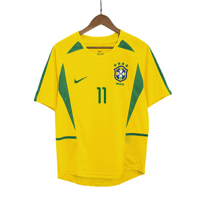 RONALDINHO #11 2002/2003 Brazil Home Retro Jersey Yellow