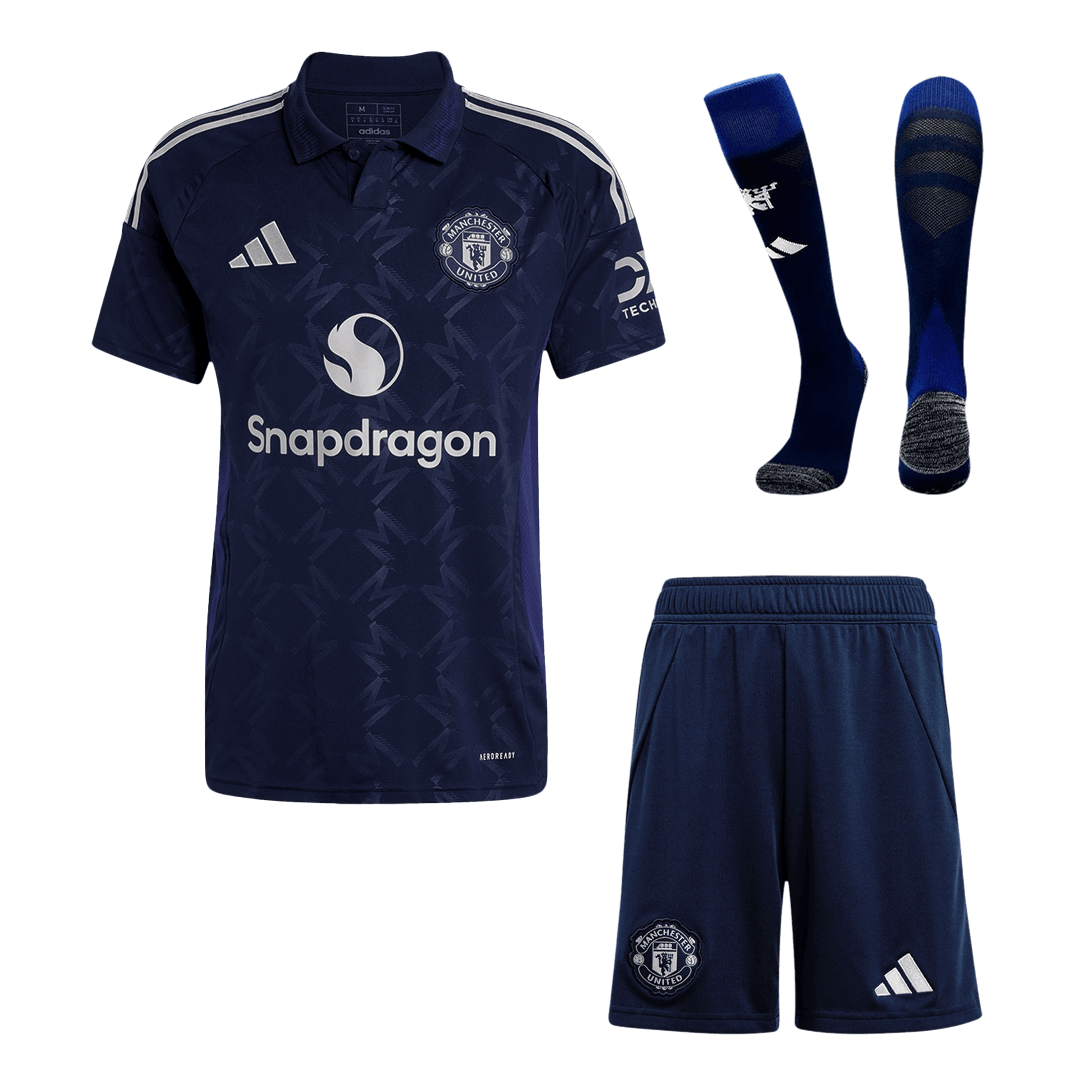 Men's Manchester United Away Soccer Jersey Kit (Shirt+Shorts+Socks) 2024/25