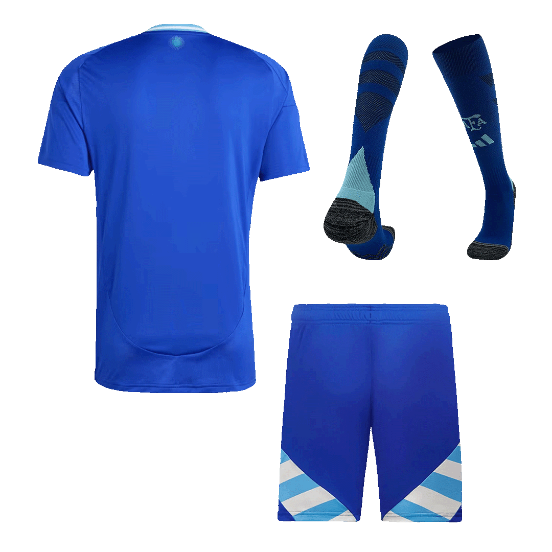 Argentina Away Soccer Jersey Kit(Jersey+Shorts+Socks) 2024