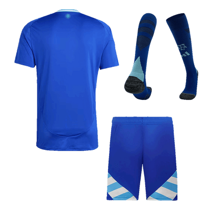 Argentina Away Soccer Jersey Kit(Jersey+Shorts+Socks) 2024