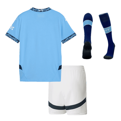 Kid's Manchester City Home Soccer Jersey Kit(Shirt+Shorts+Socks) 2024/25