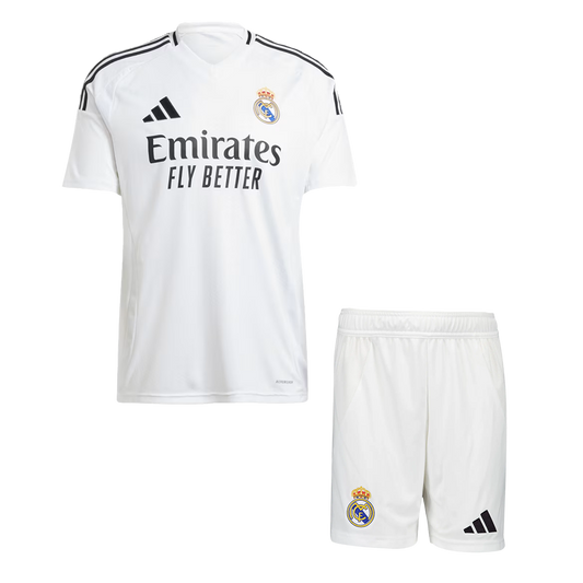 Men's Real Madrid Home Soccer Jersey Kit (Shirt+Shorts) 2024/25