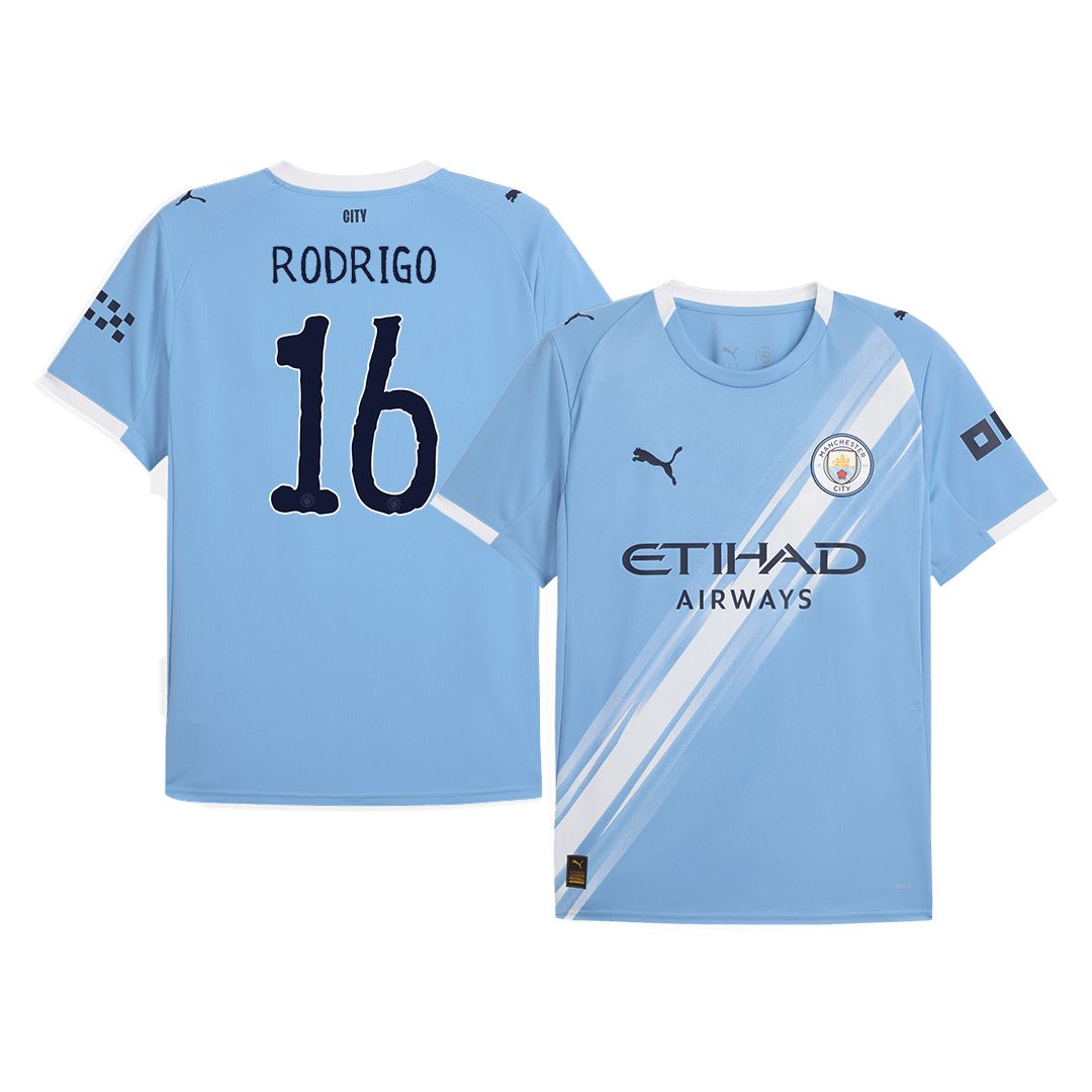 Manchester City Jersey Custom RODRIGO #16 Soccer Jersey Home 2025/26 Club World Cup
