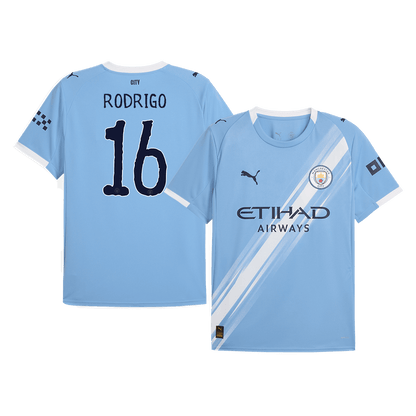 Manchester City Jersey Custom RODRIGO #16 Soccer Jersey Home 2025/26 Club World Cup
