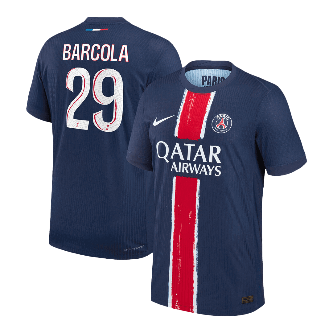 Player Version PSG Jersey Custom BARCOLA #29 Soccer Jersey Home 2024/25