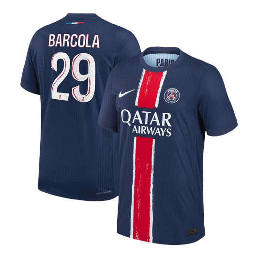 Player Version PSG Jersey Custom BARCOLA #29 Soccer Jersey Home 2024/25