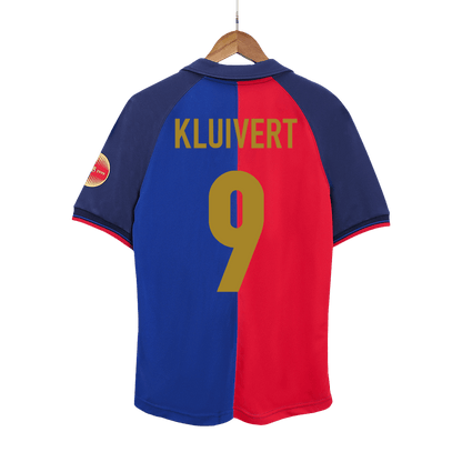 Barcelona Retro Jersey Custom KLUIVERT #9 Soccer Jersey Home 1999/00 100th Anniversary