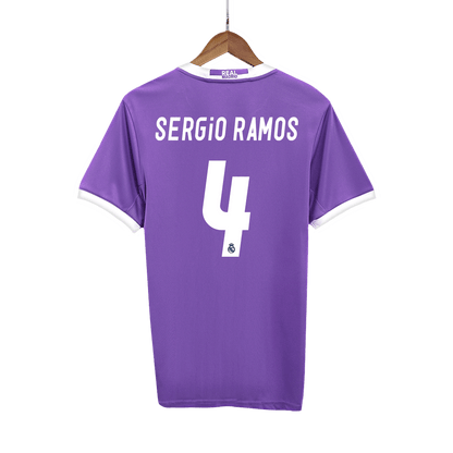 Real Madrid Retro Jersey Custom SERGIO RAMOS #4 Soccer Jersey Away 2016/17