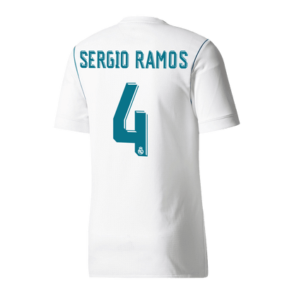 Real Madrid Retro Jersey Custom SERGIO RAMOS #4 Soccer Jersey Home 2017/18