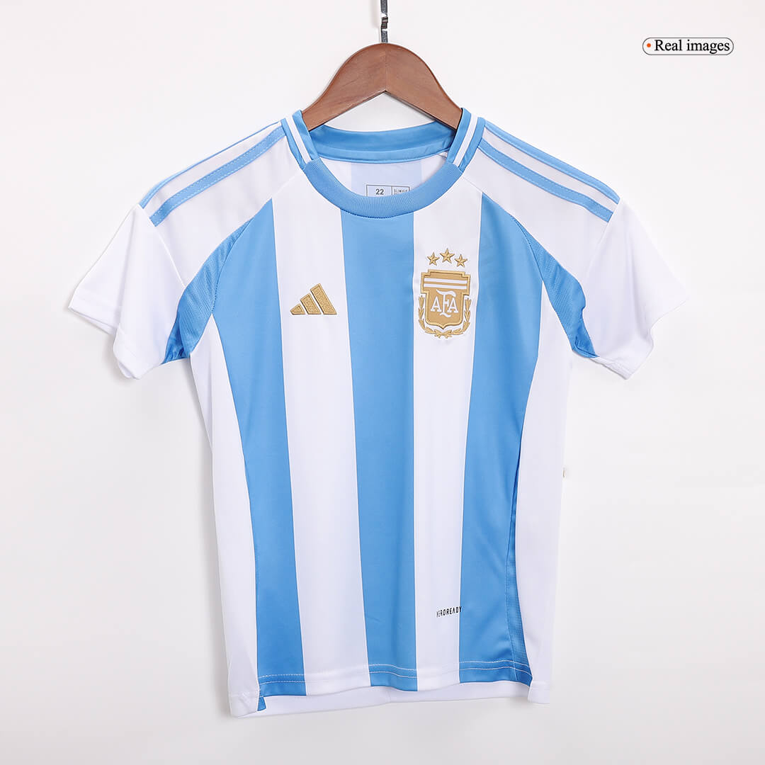 Kid's Argentina Home Soccer Jersey Kit Copa America 2024