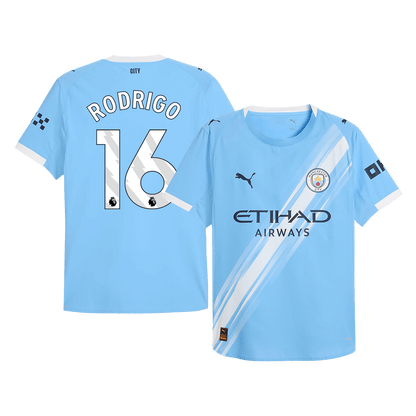 Player Version Manchester City Jersey Custom RODRIGO #16 Soccer Jersey Home 2025/26