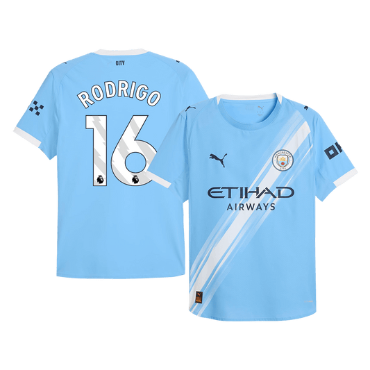 Player Version Manchester City Jersey Custom RODRIGO #16 Soccer Jersey Home 2025/26