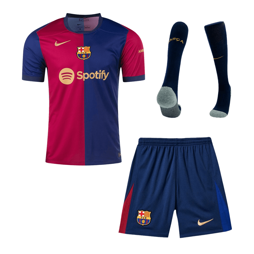 Barcelona Home Soccer Jersey Kit(Jersey+Shorts+Socks) 2024/25