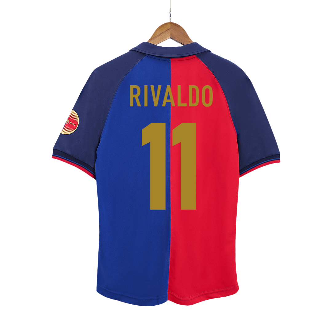 Barcelona Retro Jersey Custom RIVALDO #11 Soccer Jersey Home 1999/00 100th Anniversary