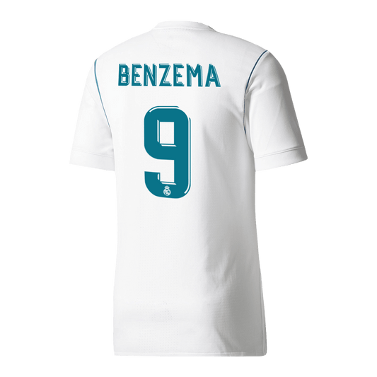 Real Madrid Retro Jersey Custom BENZEMA #9 Soccer Jersey Home 2017/18