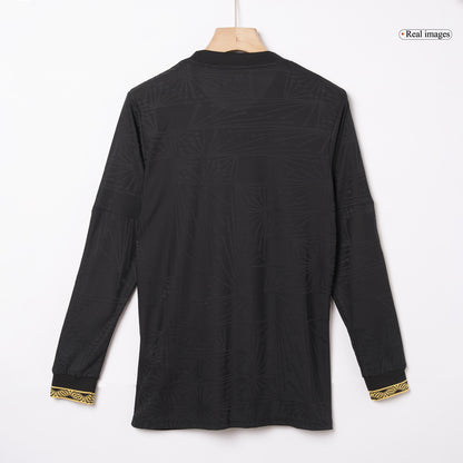 Authentic Mexico Third Away Long Sleeve Soccer Jersey Kit(Jersey+Shorts) 2025 Black - Gold Cup