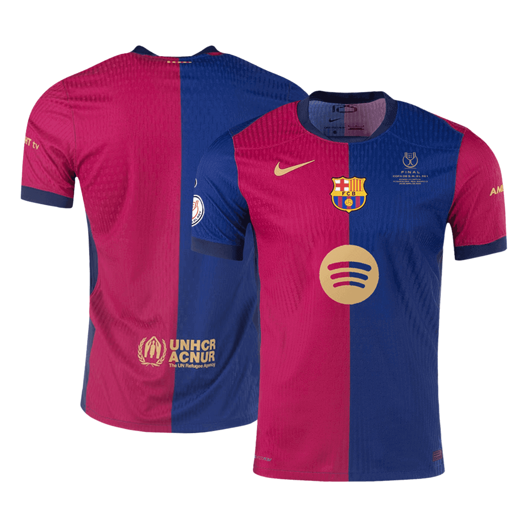 Player Version Barcelona Jersey Custom Soccer Jersey Home 2024/25 Copa del Rey Final