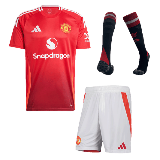 Manchester United Home Soccer Jersey Kit (Shirt+Shorts+Socks) 2024/25