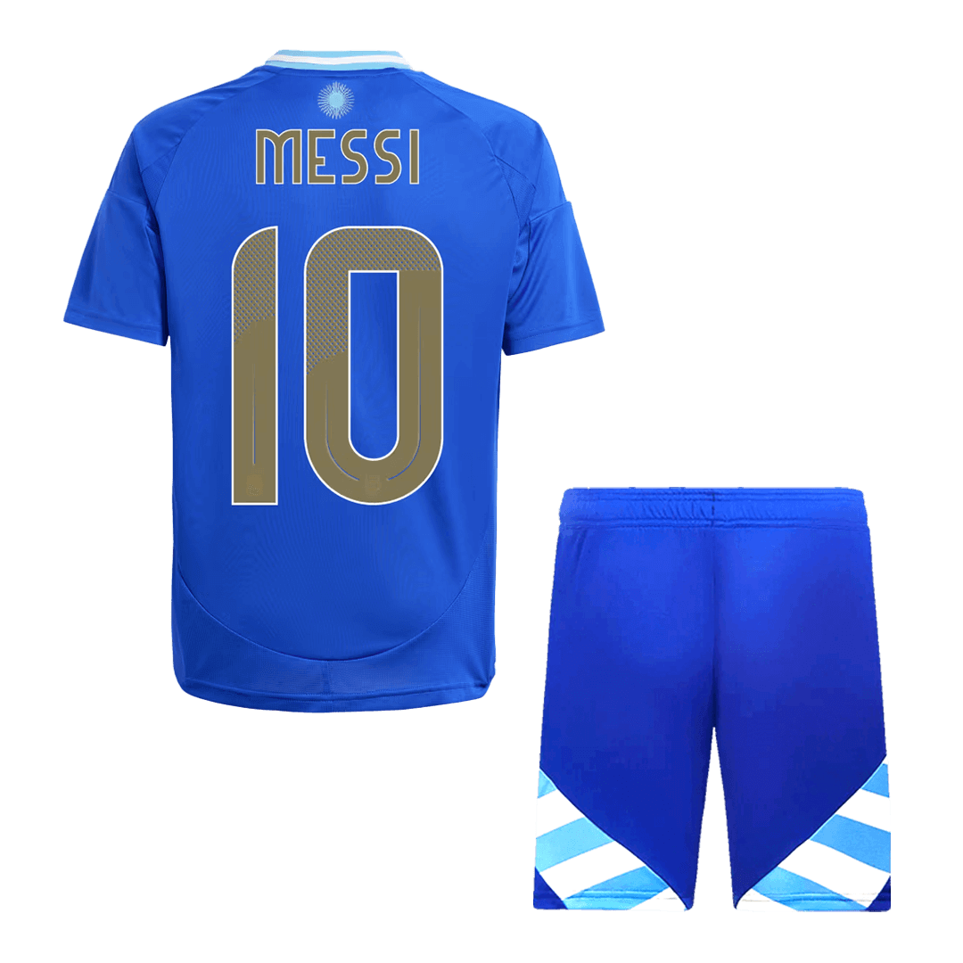 Kid's MESSI #10 Argentina Away Soccer Jersey Kit(Jersey+Shorts) 2024